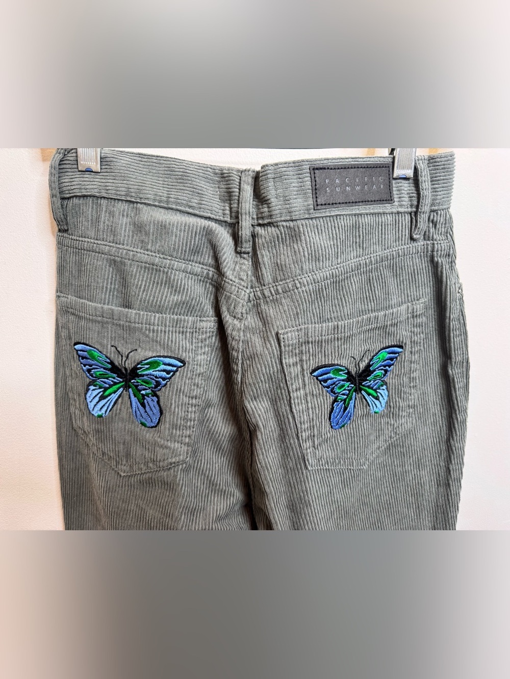 Pacific Sunwear butterfly High Rise Straight Corduroy Pants